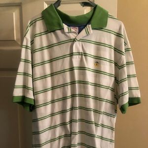 Men’s brooks brothers sz L polo white w green
